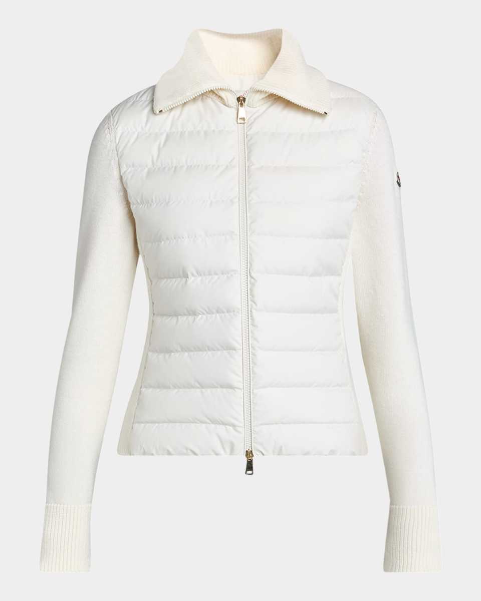 Padded Wool Zip-Up Cardigan